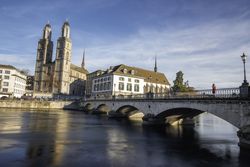 Zurich cityscape with Limmat river