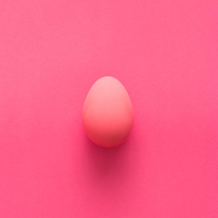 Pink egg on pink background