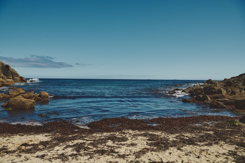 View of the sea from a Cornish beach