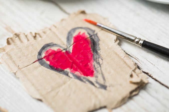 Love symbols hand painted in watercolor