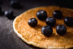Fresh pancake with blueberries