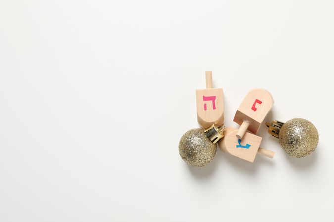 Concept of Jewish holiday, Hanukkah, space for text