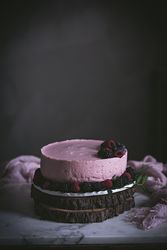 Strawberry tart on table