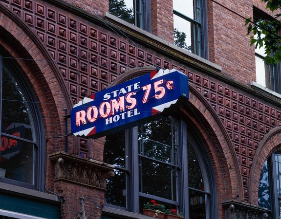 Old hotel sign, Seattle, Washington