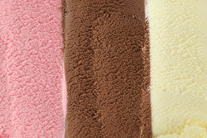 Texture of Pink, Vanilla, and Chocolate Ice Cream Like Background