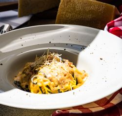Italian homemade pasta with cheese
