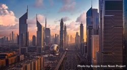Cityscape of Dubai at sunset 5qBPq4