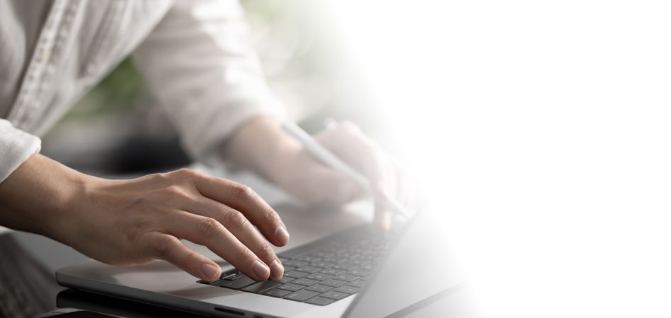 Businessman Working On Laptop Banner