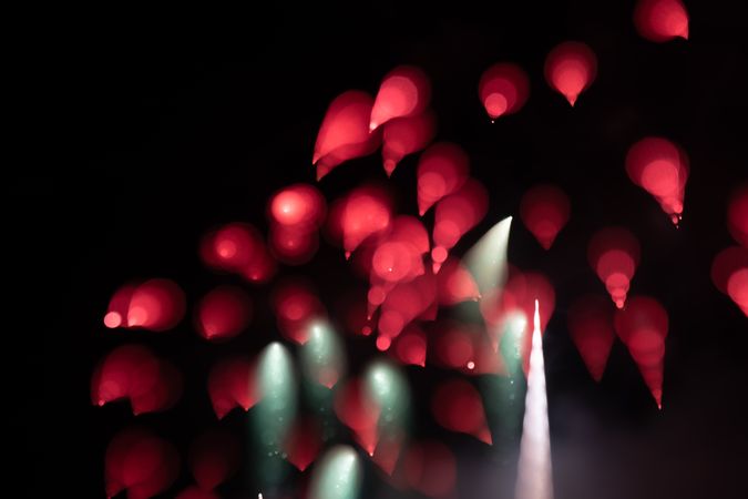 Bright fireworks on night sky