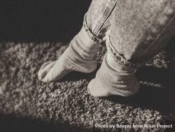 Grayscale photo of person wearing socks 5qQaq5
