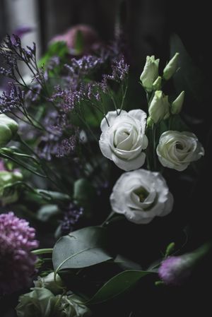 Bouquet of beautiful flowers in a vintage room