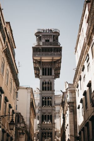Beautiful tower on city street