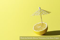 Lemon fruit and cocktail umbrella 47MRk0