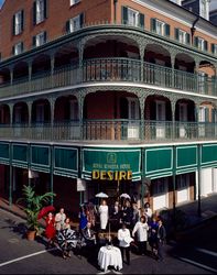 Famous pianist Ronnie Kole plays his keys on Bourbon Street in New Orleans, Louisiana