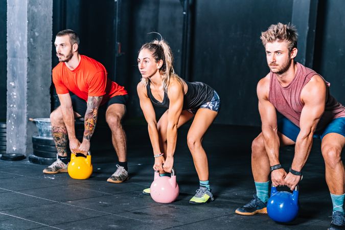 Concentrated muscular mates training in sport club