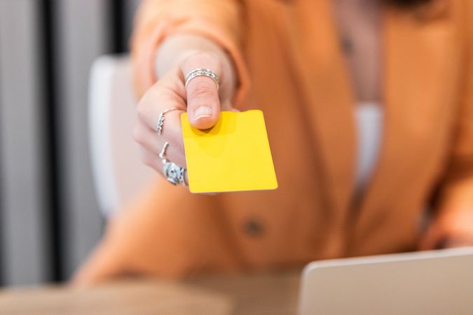Anonymous woman making payment during online shopping