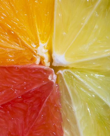 Close up of colorful citrus fruits