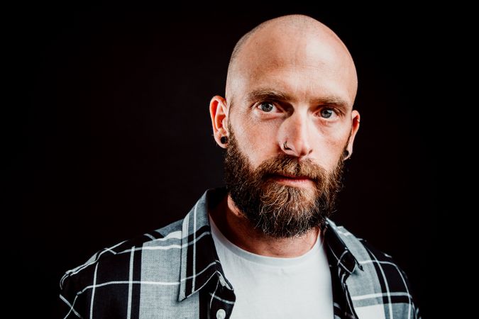Young bald man