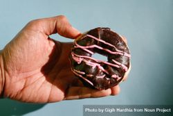 Chocolate donut with pink icing 4MylG4