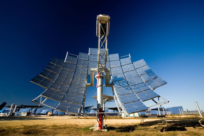 Solar panel on power station