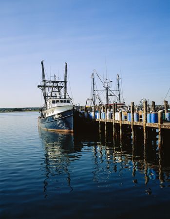 Boat docked in Port Judith, Rhode Island