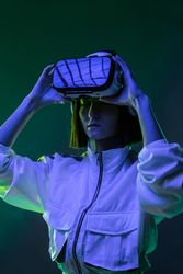 Woman in VR headset