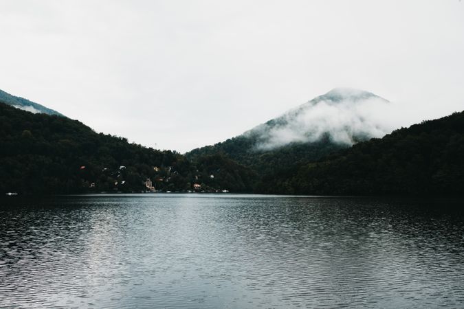 Amazing lake near mountains