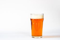 Glass of craft beer with copy space