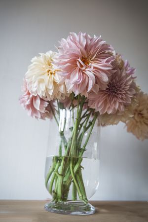 Bunche of flowers in vase on table
