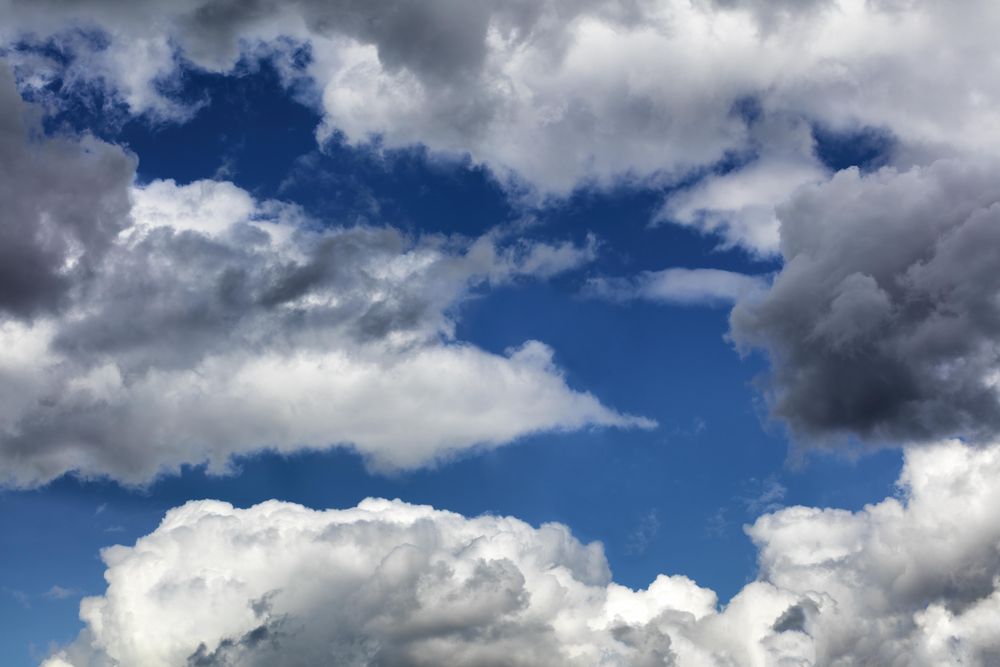 Clouds forming storm