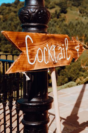 Sign with cocktail title on street