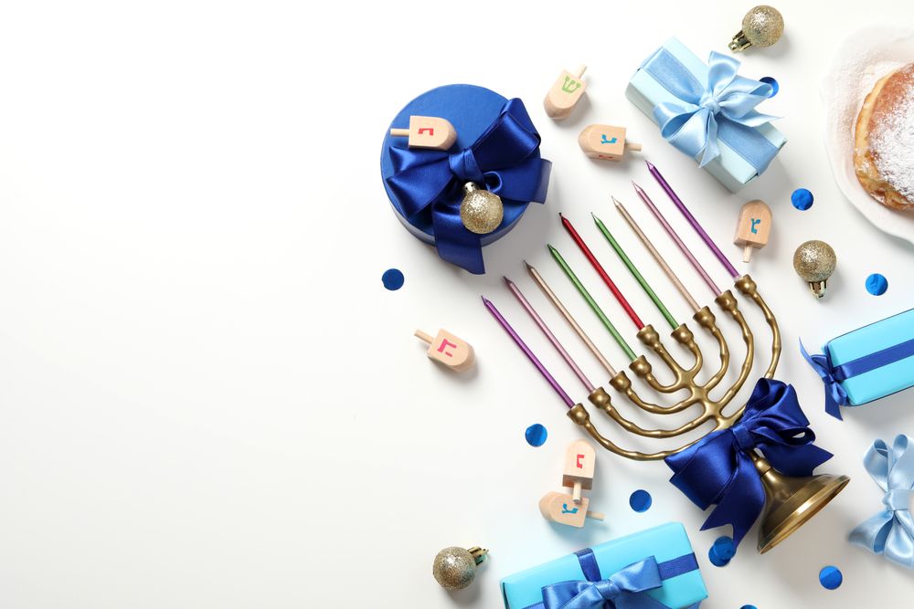 Concept of Jewish holiday, Hanukkah, space for text