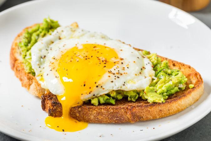 Healthy Homemade Avocado Toast with Over Easy Egg