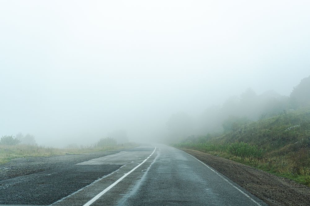 Rural road in the countryside of Georgia