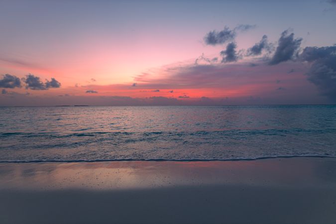 Dusk on a beach in the Maldives