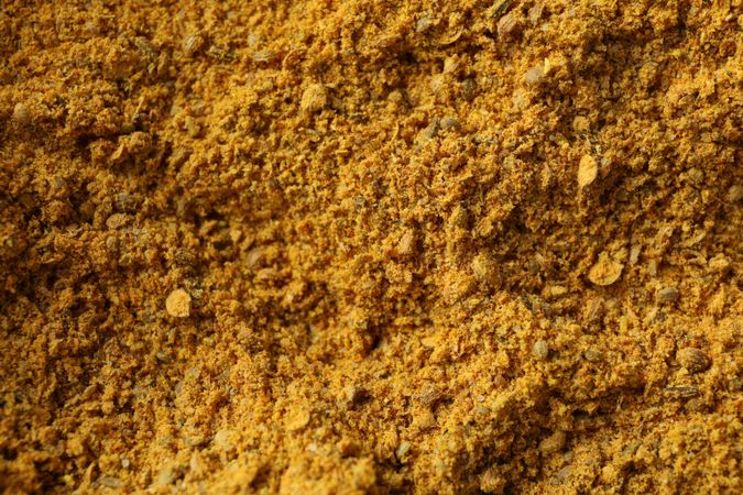 Close up of yellow curry powder