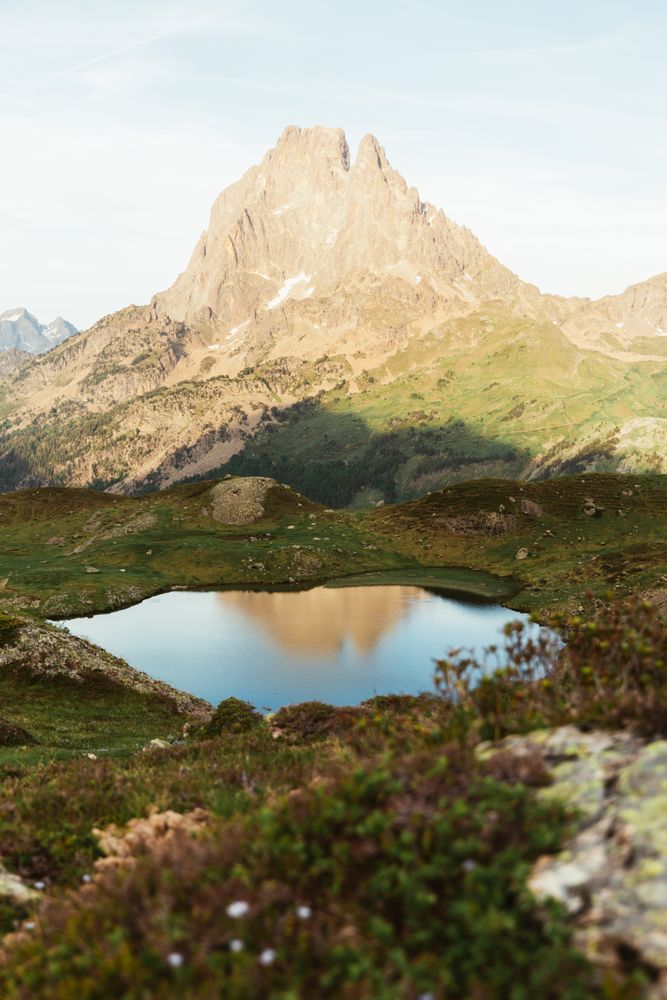 Picturesque view of lake in mountain area