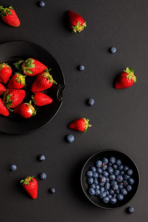 Blueberries and strawberries