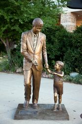 President John F. Kennedy and his son John in "Presidents Walk,” Rapid City, South Dakota y0vpx4