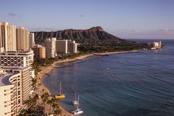Waikiki Beach and Diamond Head, Oahu, Hawaii
