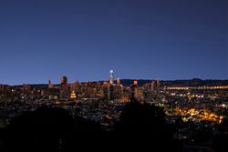 Modern megapolis in dark night