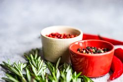 Bowl with pepper spice mix