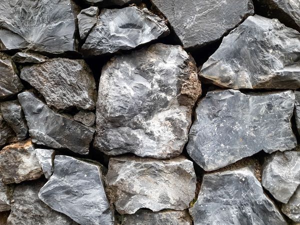Natural Stone Wall Texture with Rough Gray Rocks