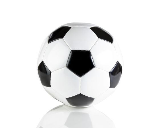 Single soccer ball isolated on white