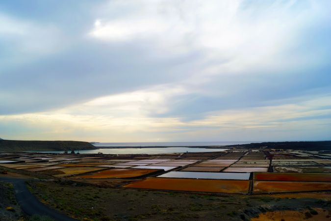 Amazing calm landscape of colorful bright fields