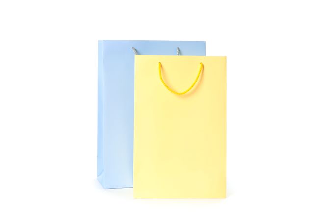 Color paper bags isolated on blank background