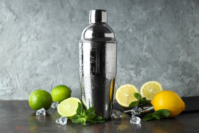 Concept of preparing alcohol drink or cocktail, shaker