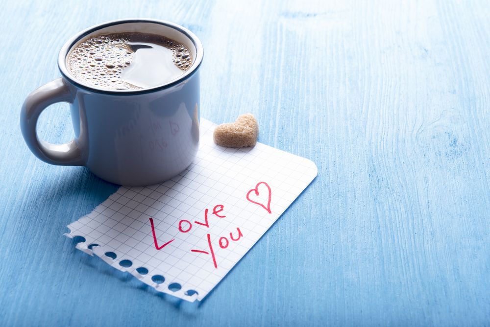 Morning coffee and love you message