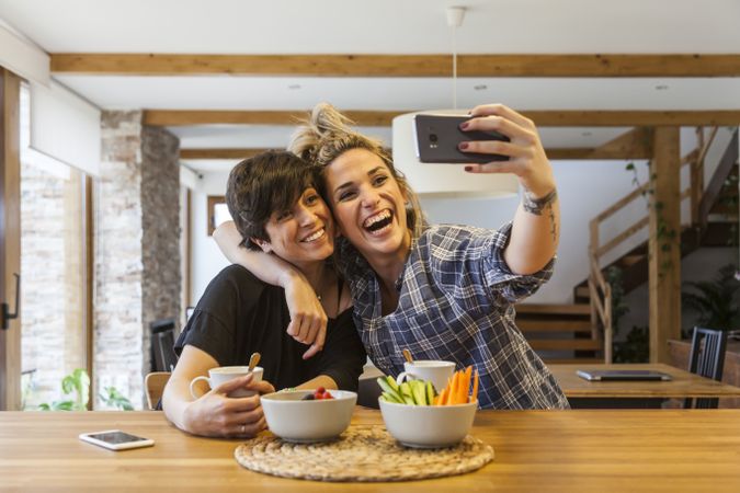 two women at home