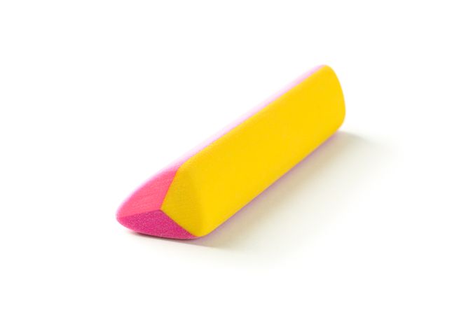 Color rubber eraser isolated on plain background, closeup